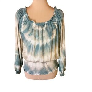 Scrapwork Earthy boho hippie tie dye blouse